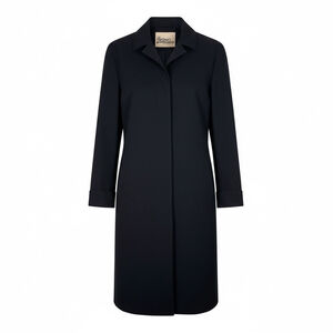 Herno Black Scuba Coat Women Size IT 44 US 8 Minimalist Snap Front Long Jacket